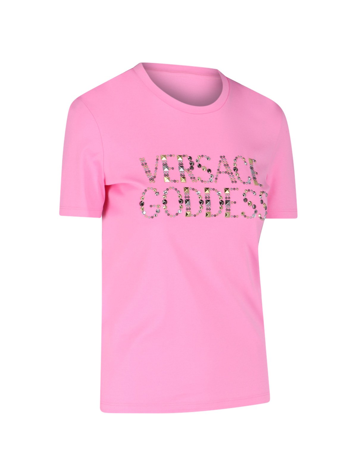 Versace Logo Embellished Crewneck T-Shirt
