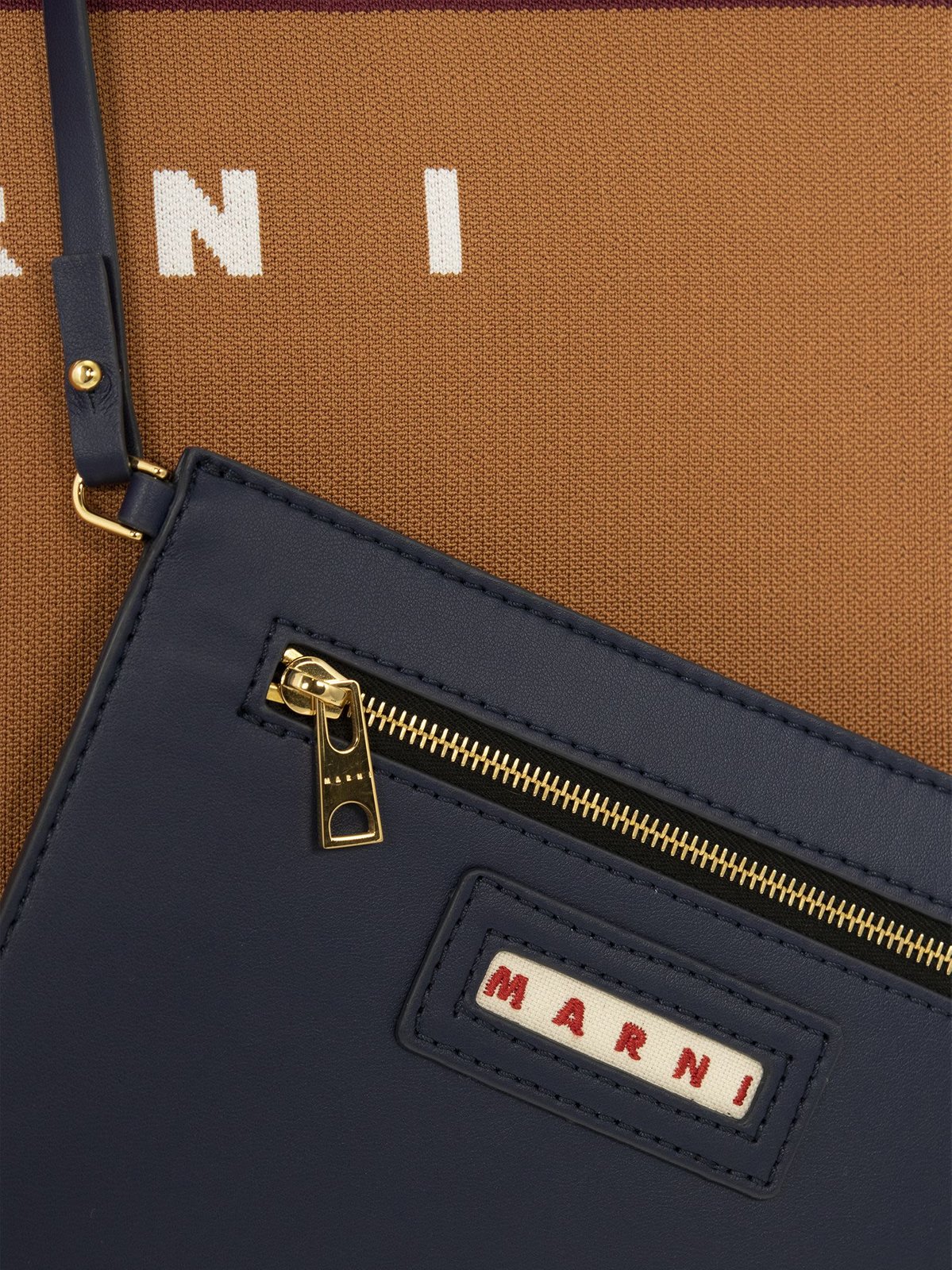 Marni Logo Detailed Two-Toned Tote Bag