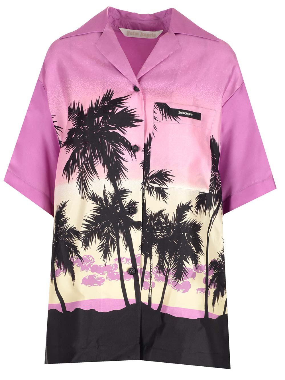 Palm Angels 日落印花羈扣保齡球襯衫