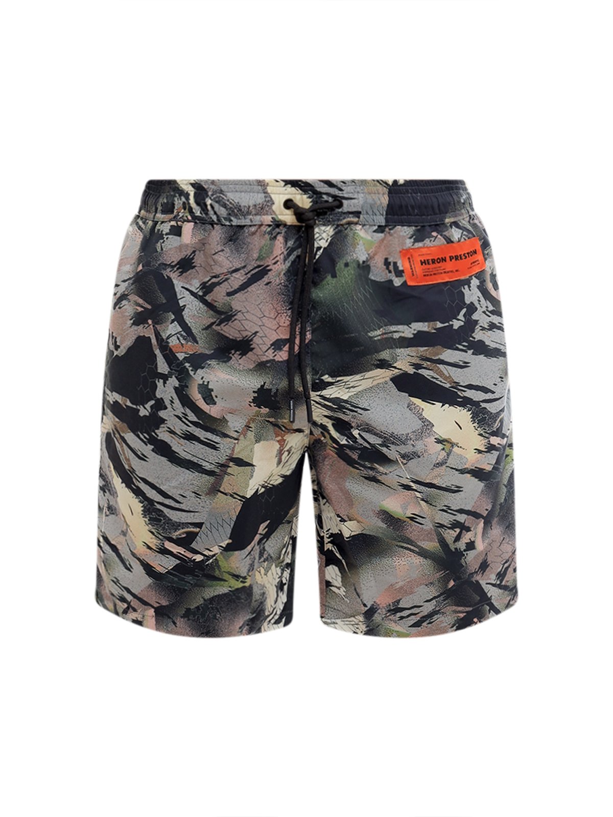 Heron Preston Camouflage Logo Patch Swim Shorts