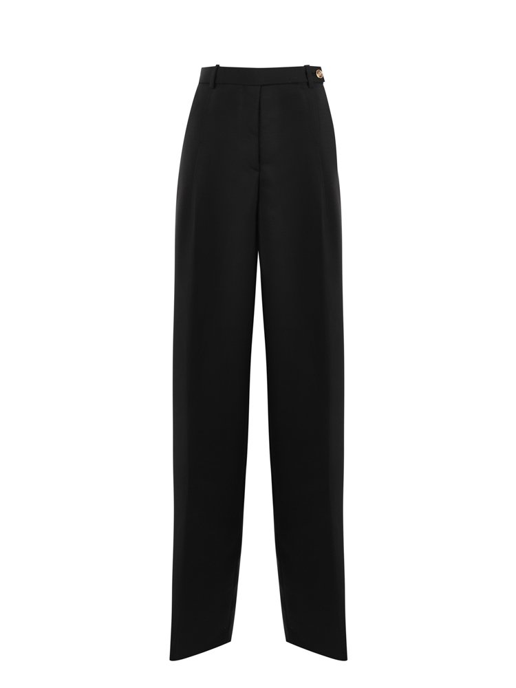 Versace Medusa Button High Waist Tailored Pants