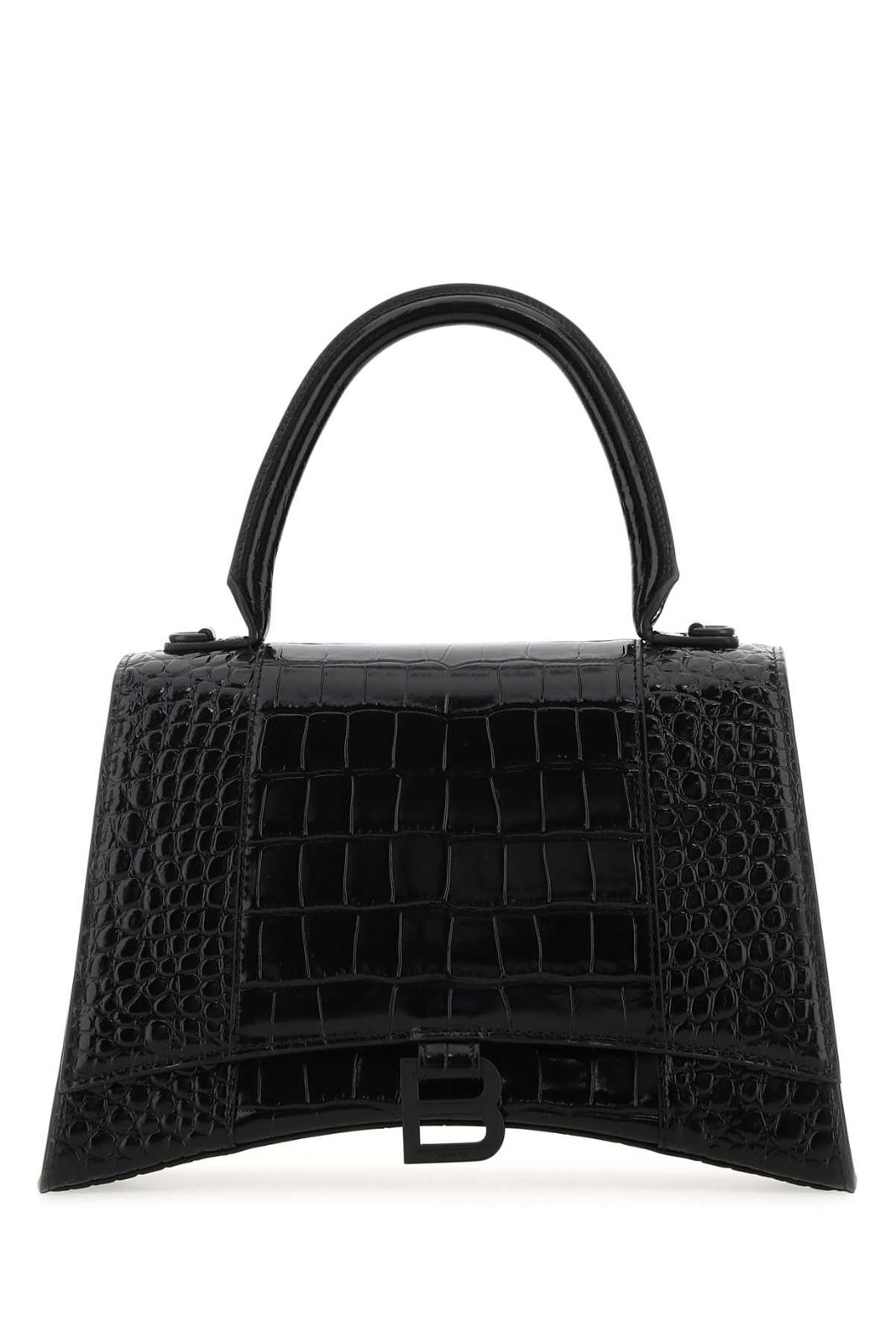 Balenciaga Hourglass Crocodile Embossed Top Handle Bag