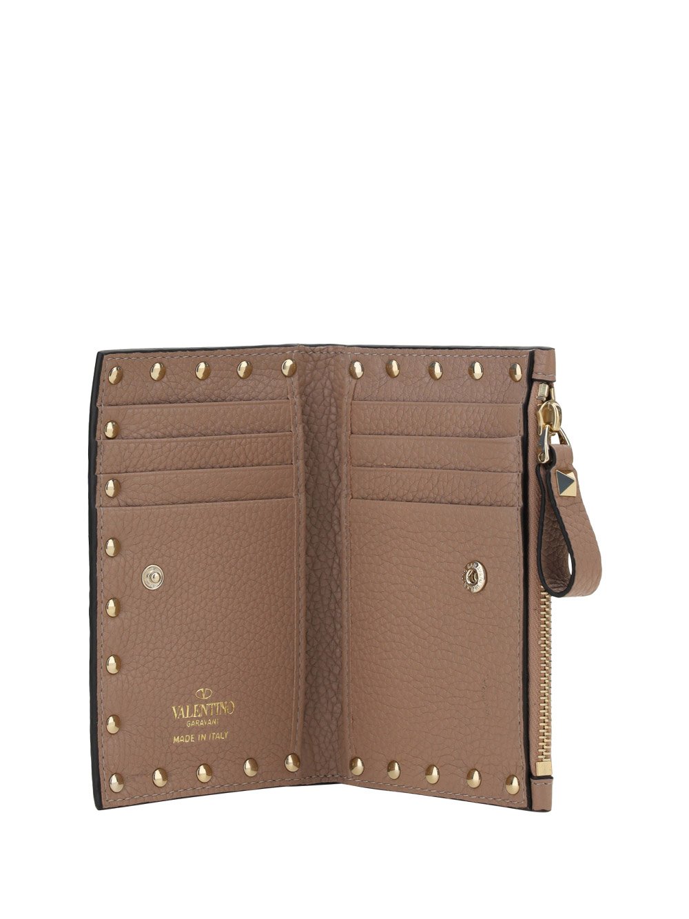 Valentino Garavani Rockstud Logo Detailed Wallet