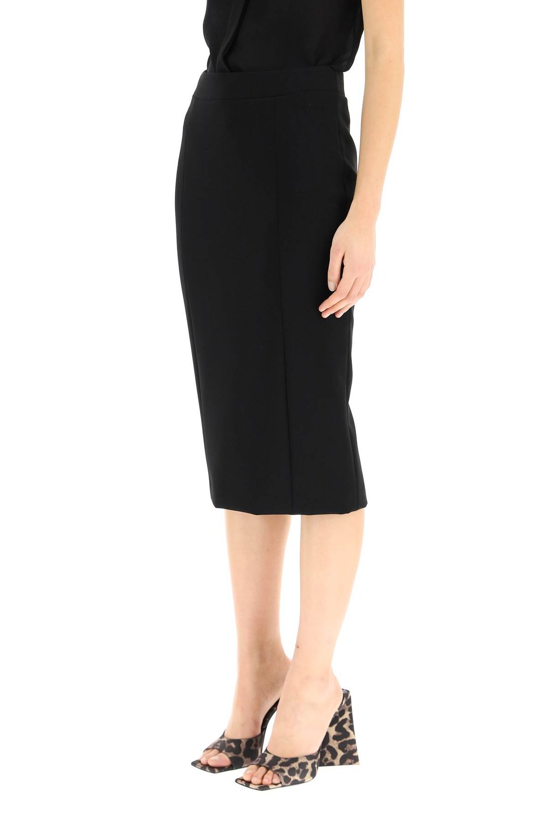 Moschino Crepe Pencil Midi Skirt