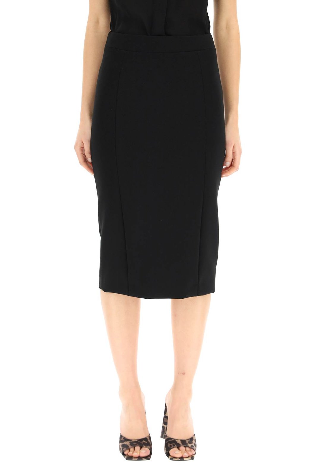 Moschino Crepe Pencil Midi Skirt