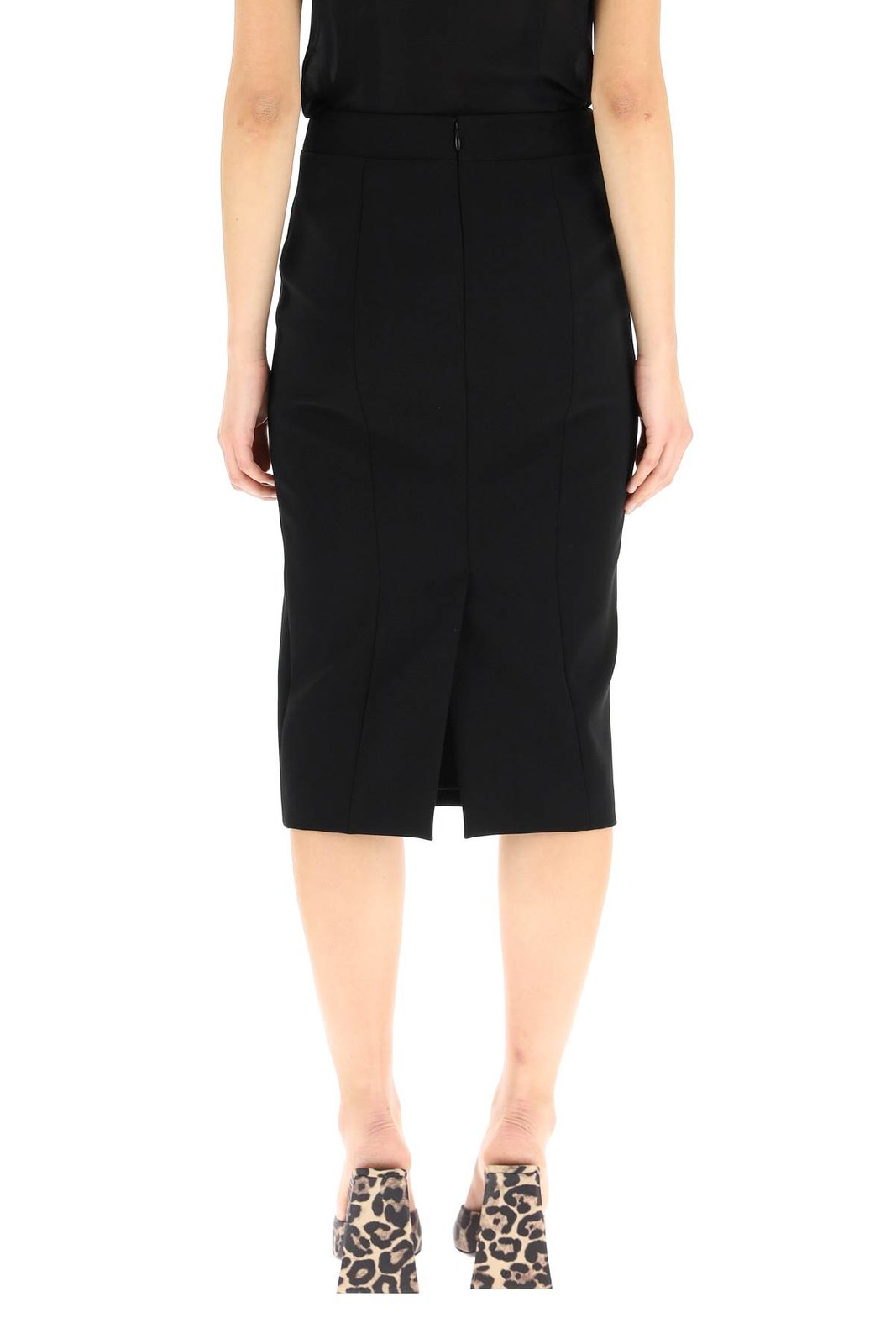 Moschino Crepe Pencil Midi Skirt