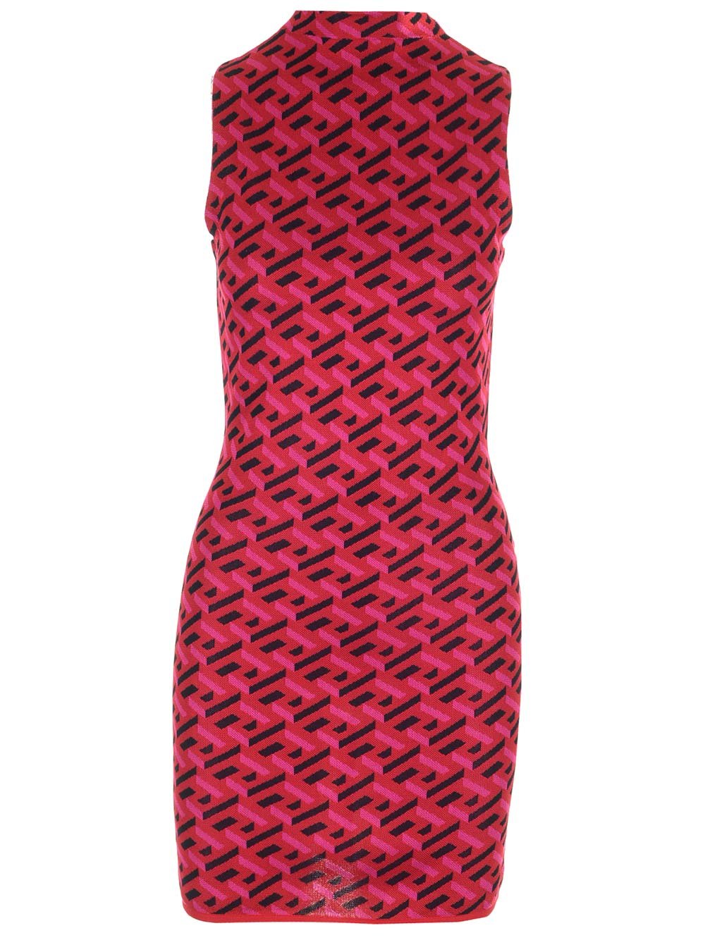 Versace All-Over Graphic Embellished Sleeveless Mini Dress