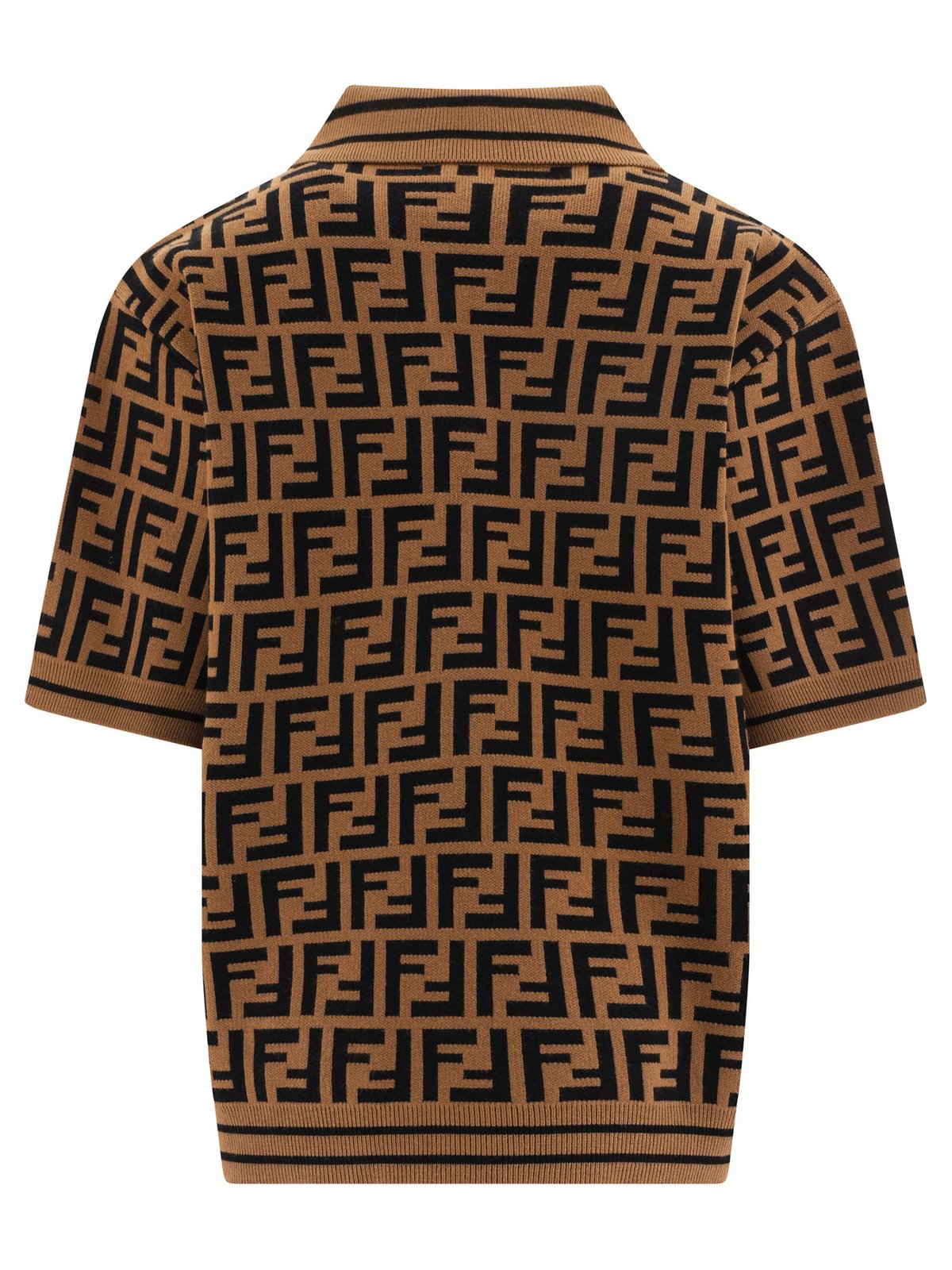 Fendi Kids FF Motif Knitted Polo Shirt
