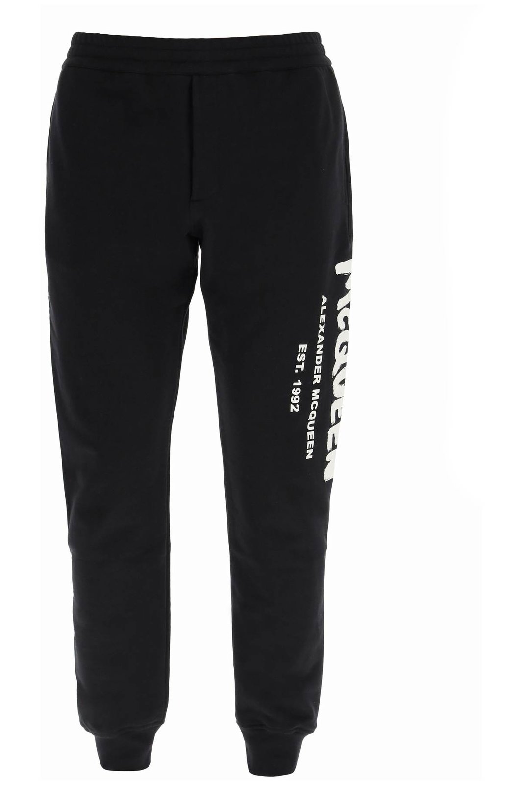 Alexander McQueen Logo Printed Slim Cut Track Trousers