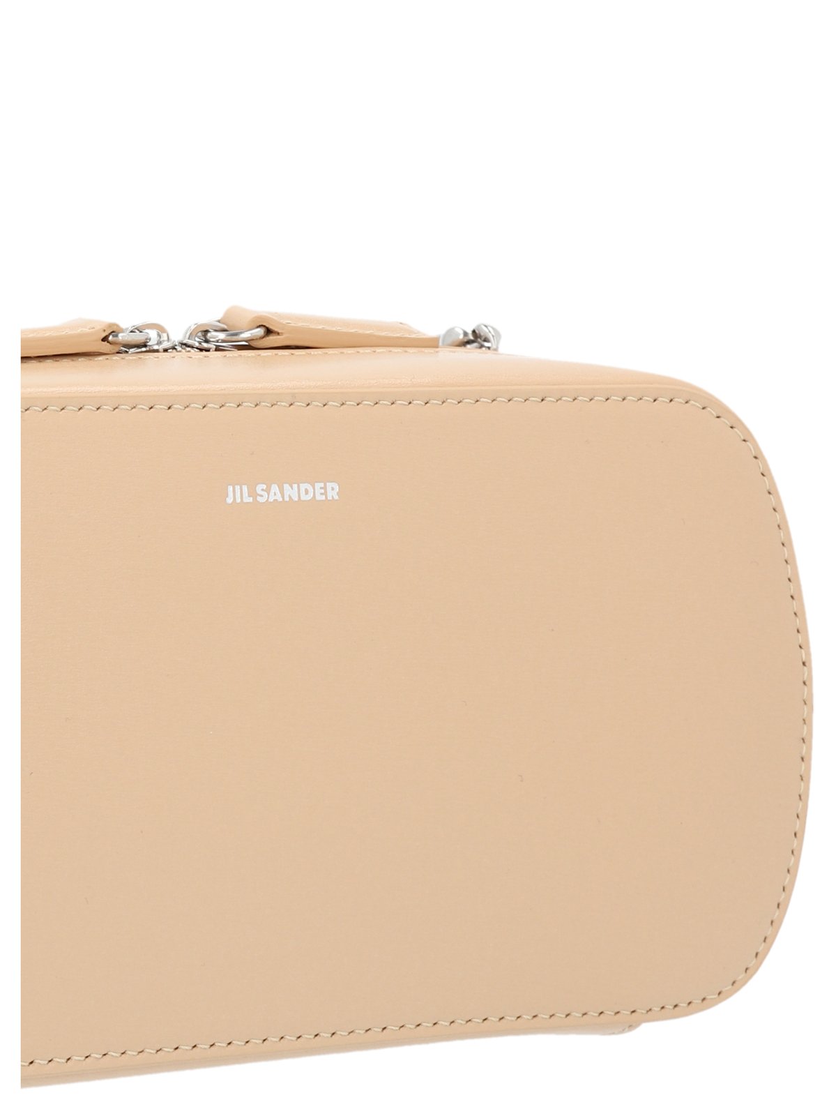 Jil Sander Logo Printed Zip-Up Shoulder Bag