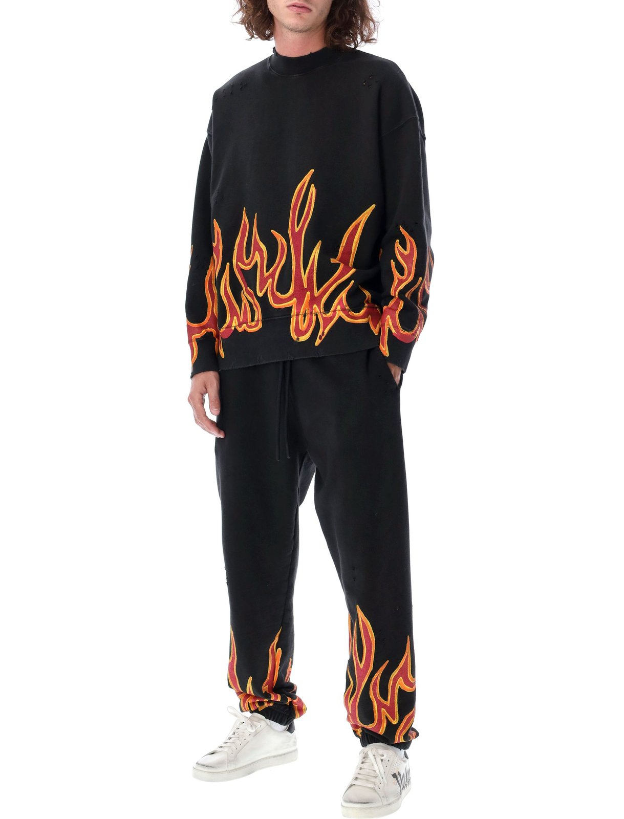 Palm Angels 火焰細節抽繩運動褲