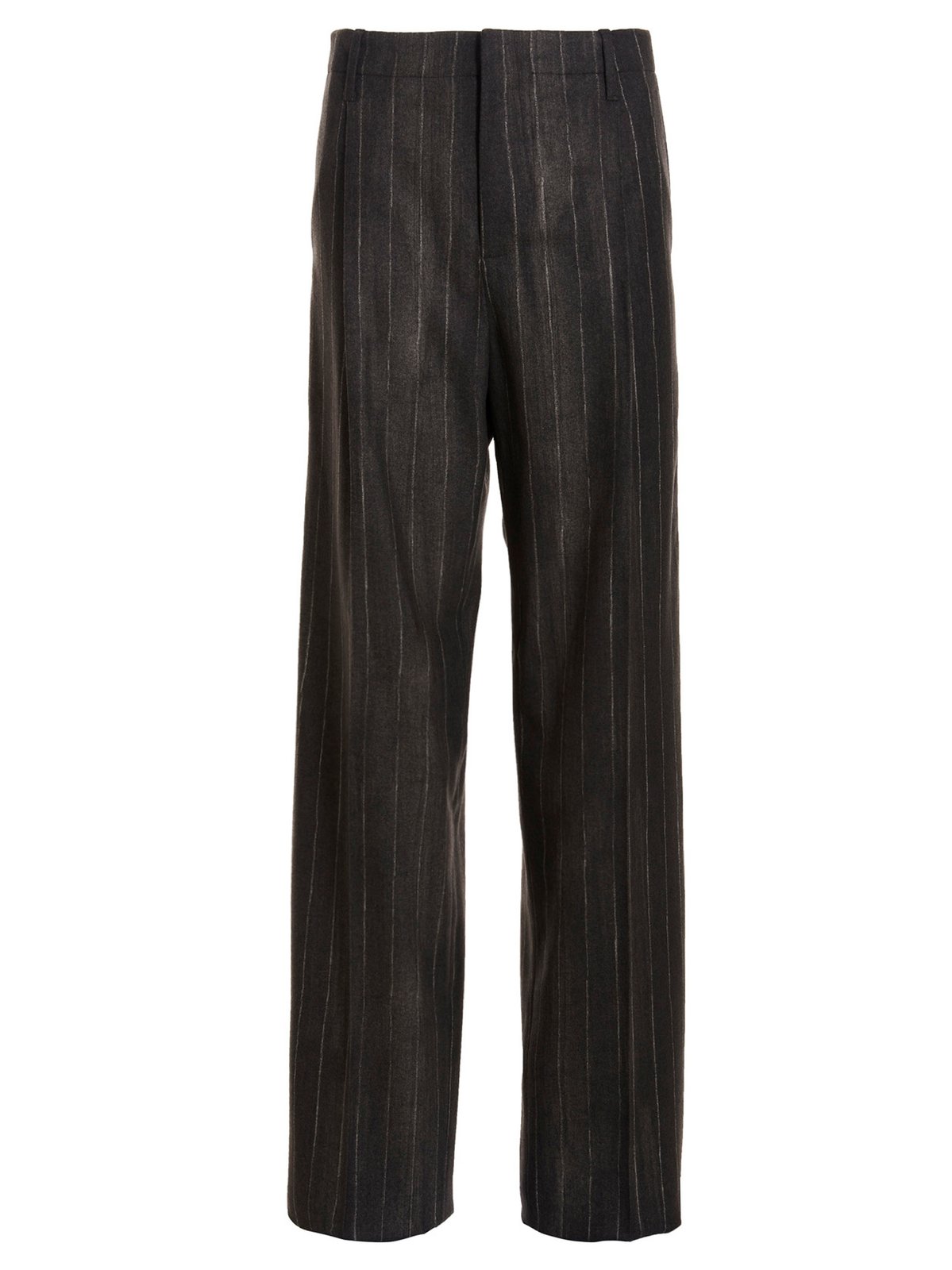 Versace 細條紋高腰修身褲