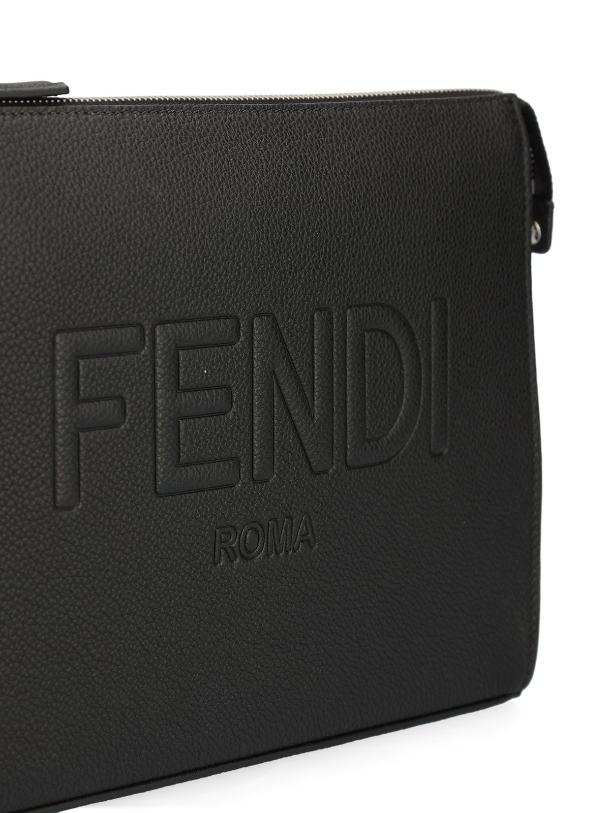 Fendi 標誌壓花拉鍊手拿包