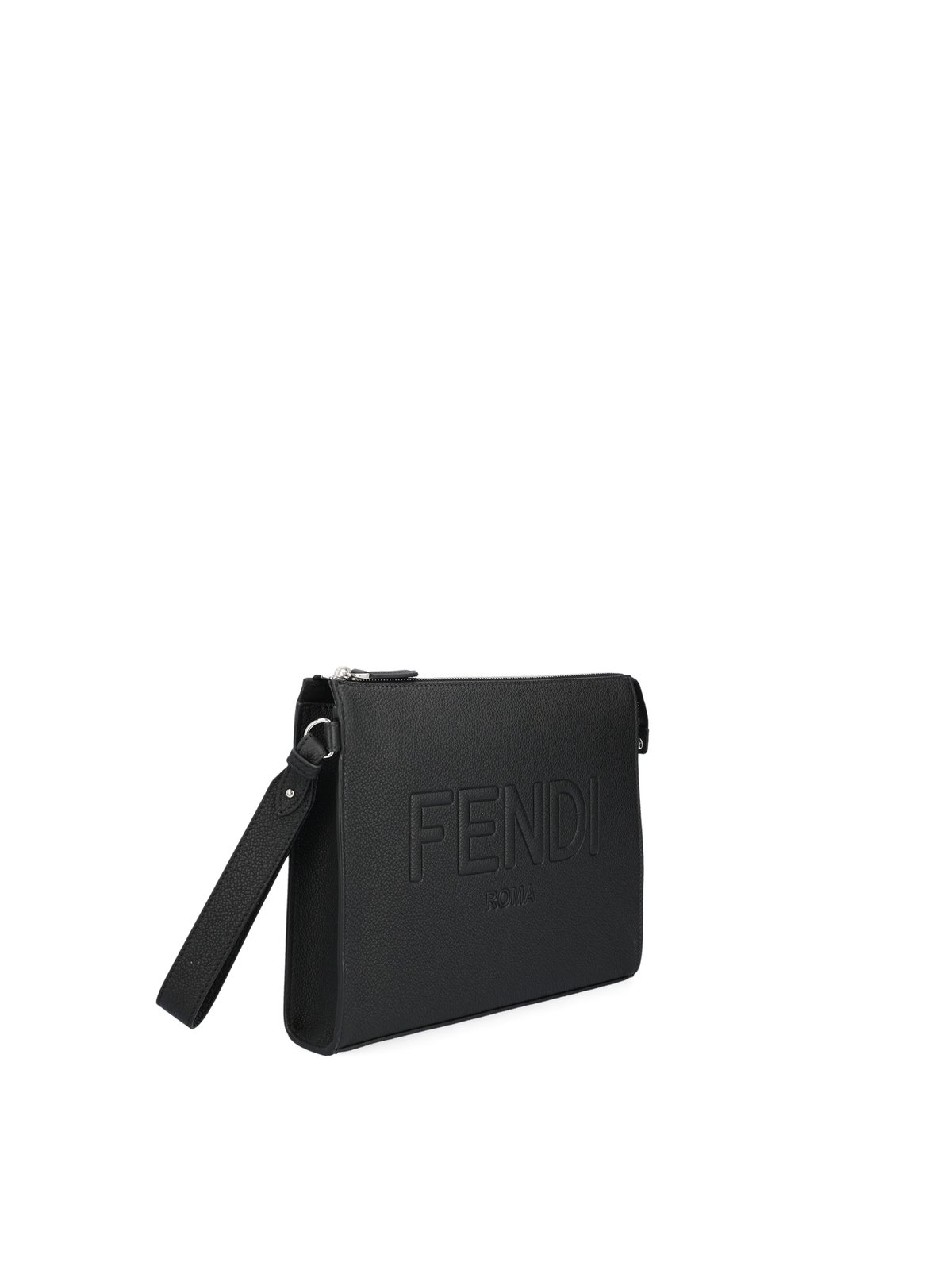 Fendi 標誌壓花拉鍊手拿包