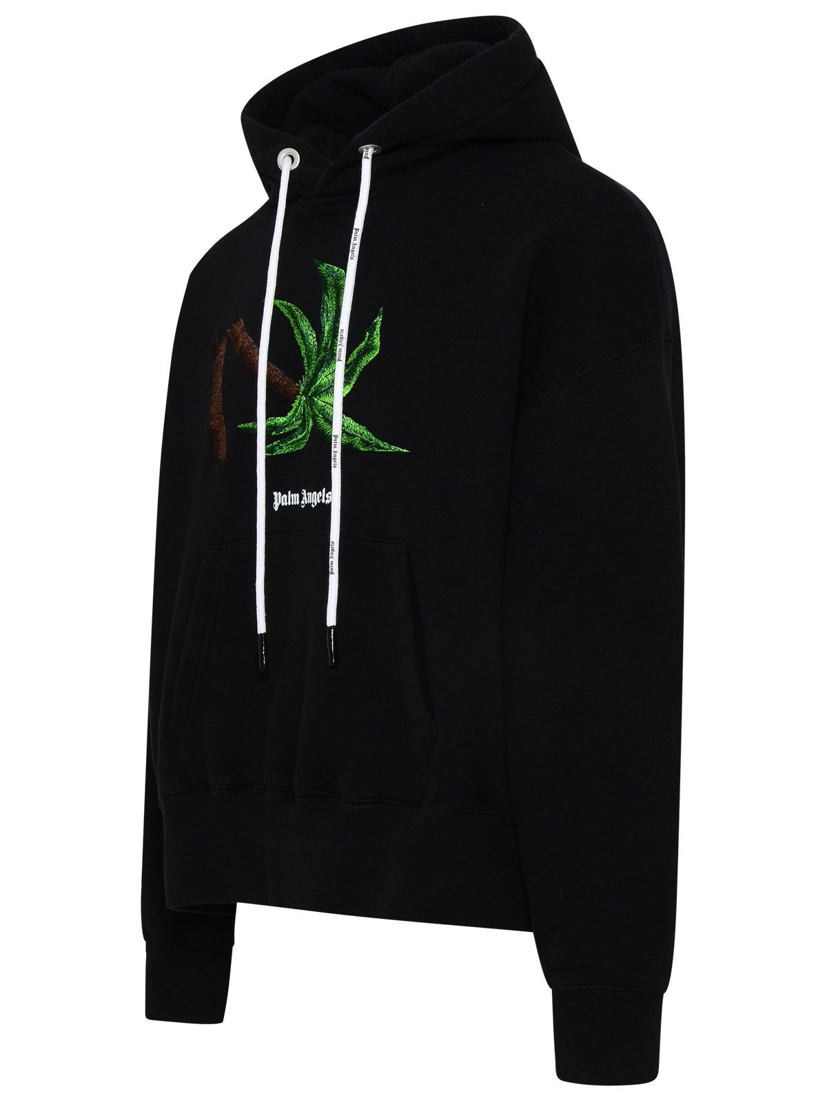 Palm Angels Broken Palm Embroidered Drawstring Hoodie