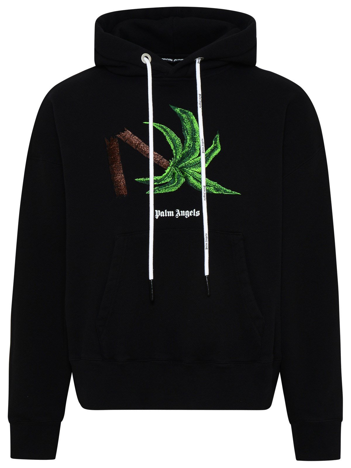 Palm Angels Broken Palm Embroidered Drawstring Hoodie
