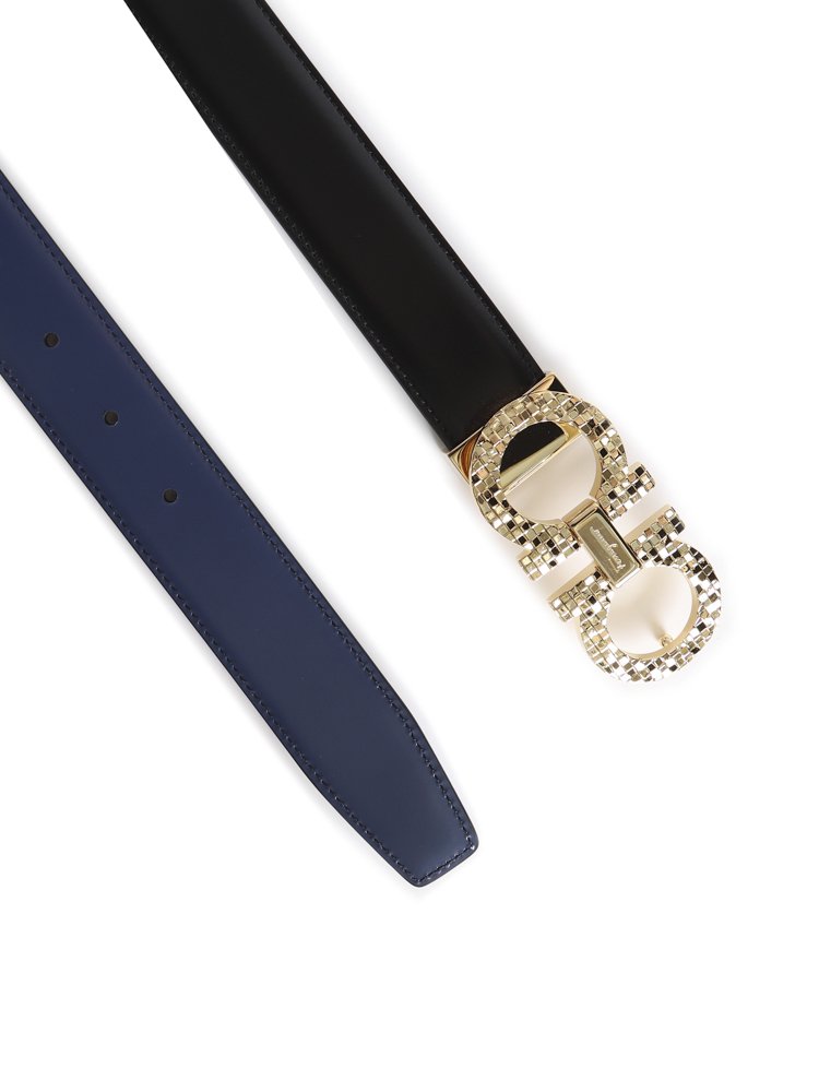 菲拉格慕 (Ferragamo) 標誌雕刻雙面扣帶