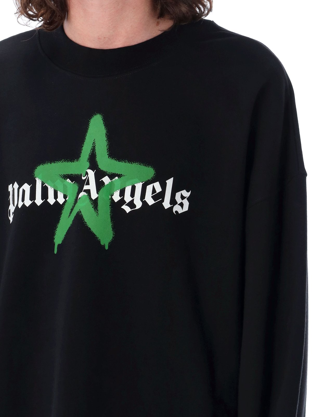 Palm Angels 標誌印花長袖圓領運動衫