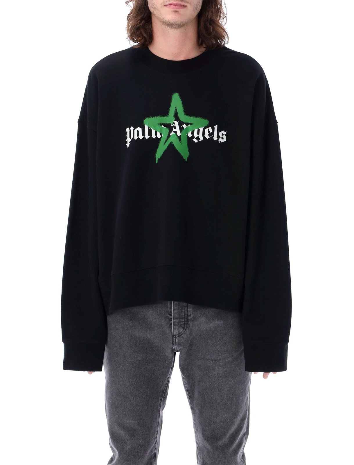 Palm Angels 標誌印花長袖圓領運動衫