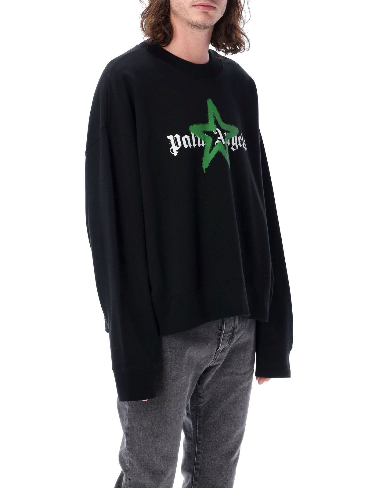 Palm Angels 標誌印花長袖圓領運動衫