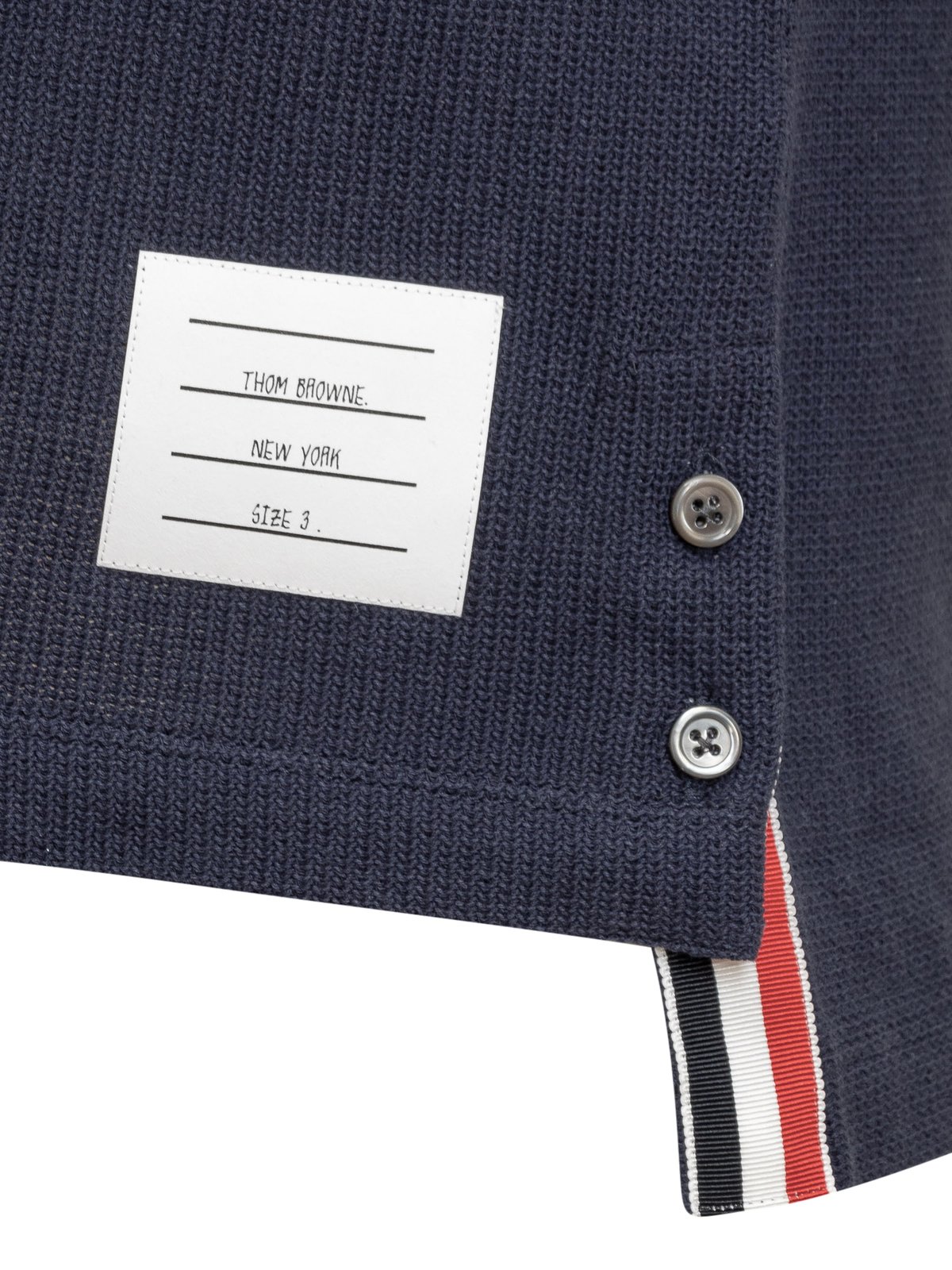 Thom Browne ロゴ パッチ ストライプ ポロシャツ