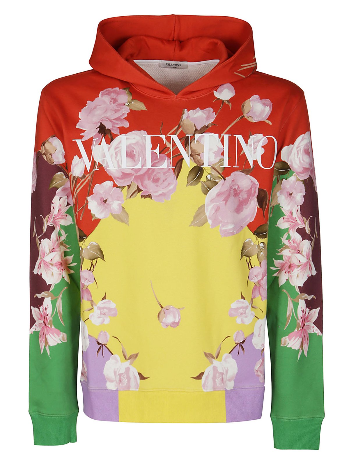 Valentino Flying Flowers Printed Long-Sleeved Hoodie