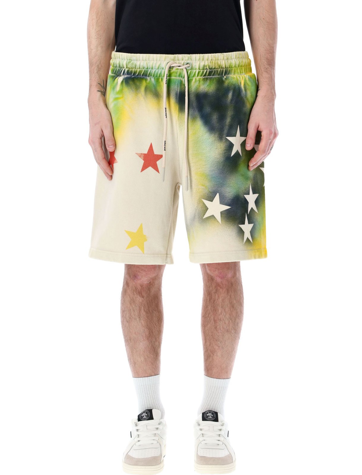 Palm Angels Star Sprayed Drawstring Track Shorts