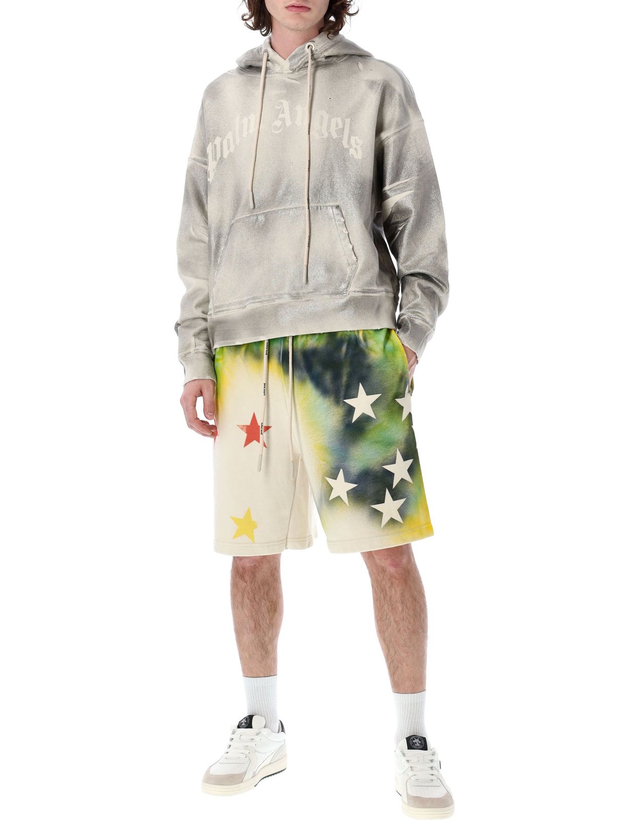 Palm Angels Star Sprayed Drawstring Track Shorts