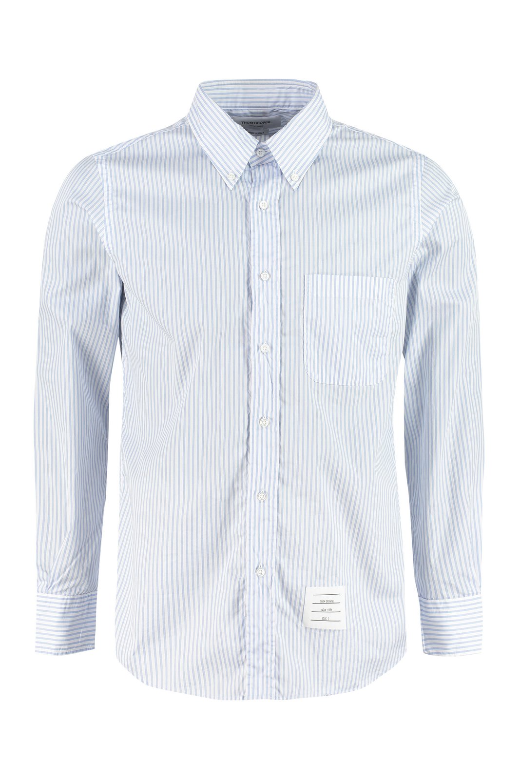 Thom Browne Pinstriped Curved Hem Shirt
