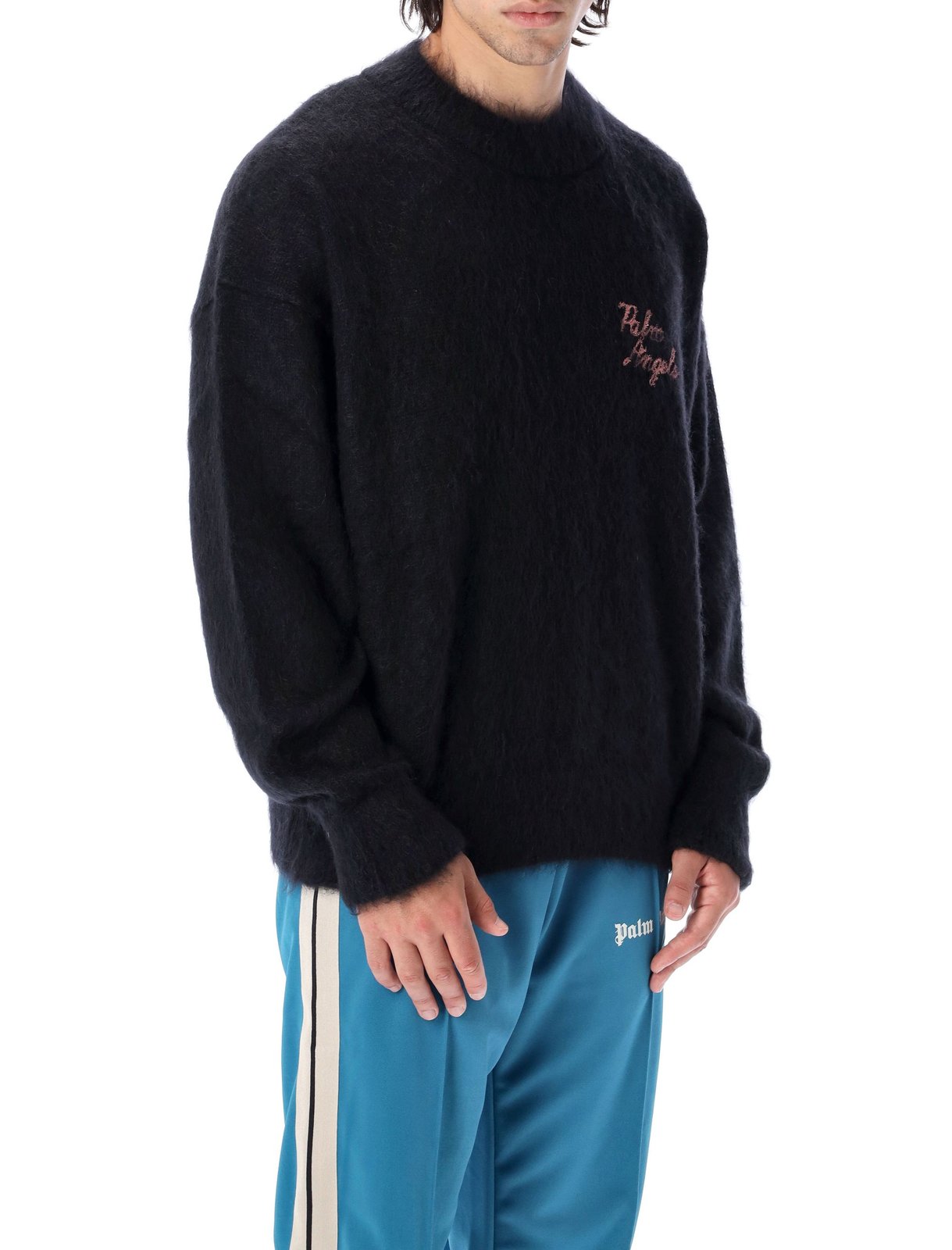 Palm Angels ロゴ インターシャ クルーネック ジャンパー