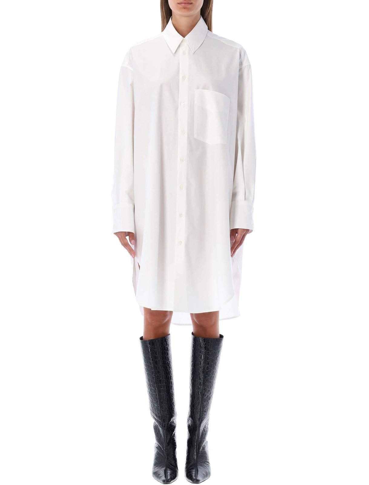 Palm Angels 標誌綴飾長袖襯衫裙